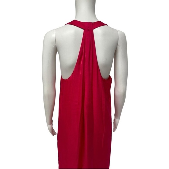 BCBG Max Azria Women’s Sleeveless Elegant Bright Pink Satin Maxi Dress - Picture 15 of 15